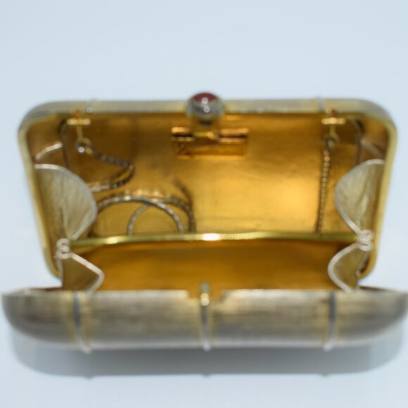 Vintage Judith Lieber Gold Metal Clutch Handbag - Picture 4 of 6